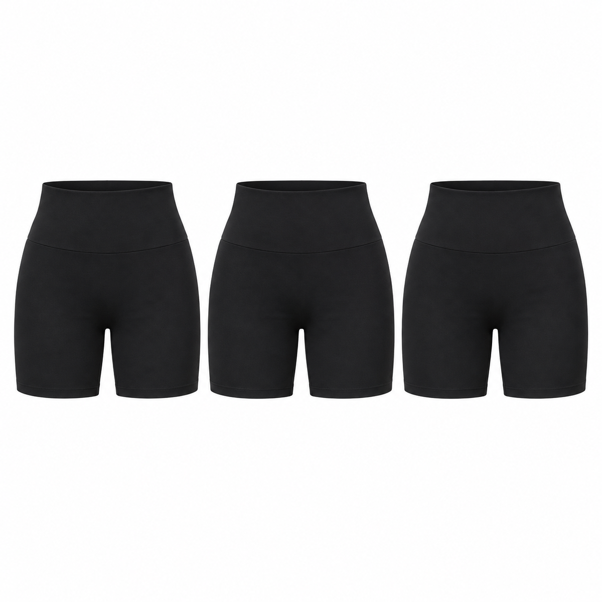 3 shorts negros de cintura alta — P2