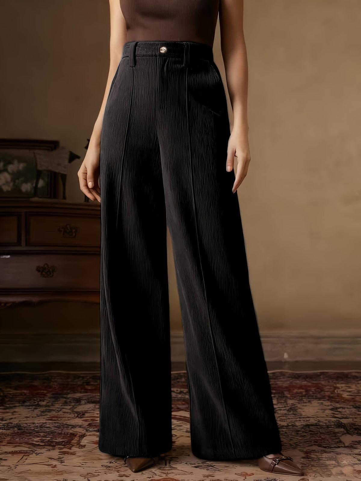 Pantalón de tiro alto y pierna ancha · imagen 2