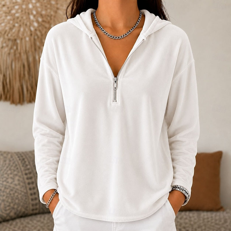Polera con capucha y cierre corto · imagen 7