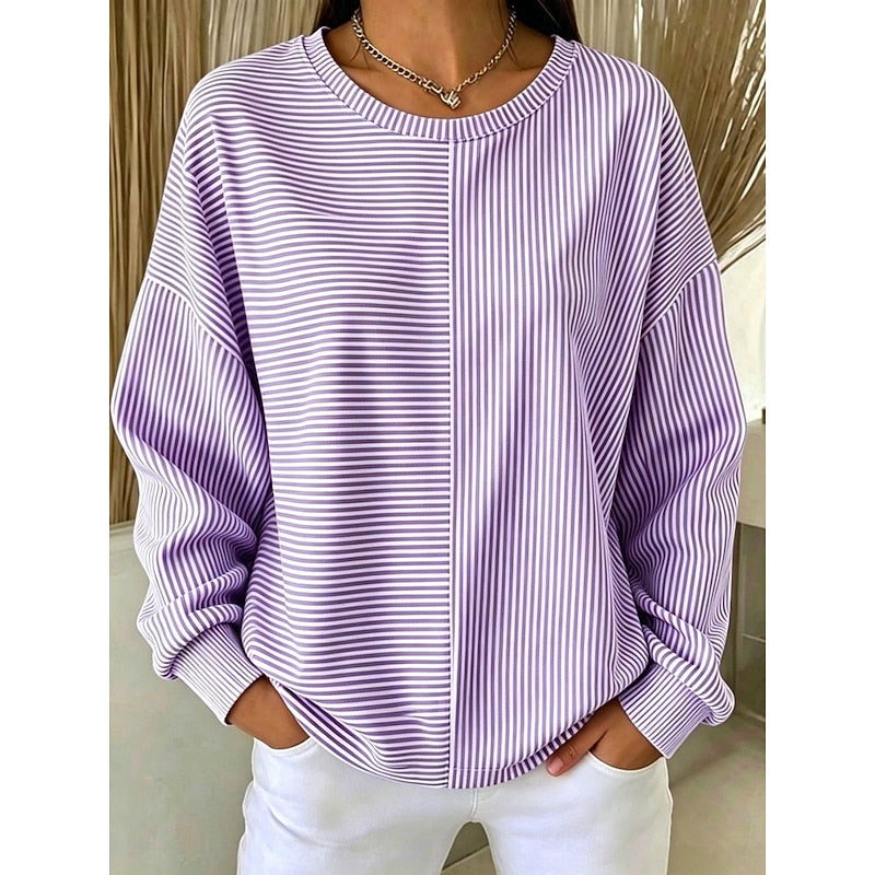 Polera holgada de rayas y cuello redondo · imagen 2