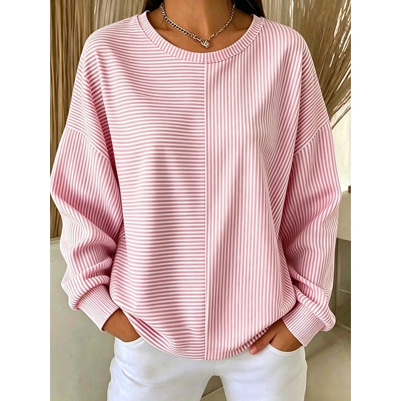Polera holgada de rayas y cuello redondo · imagen 3
