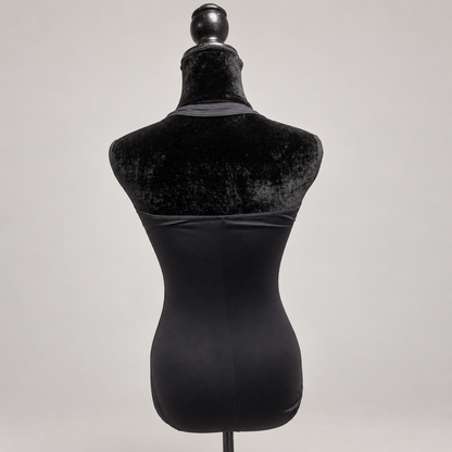 Leotardo negro de danza con cuello halter — D1