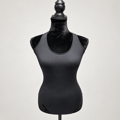 Leotardo negro de danza con cuello halter — P1