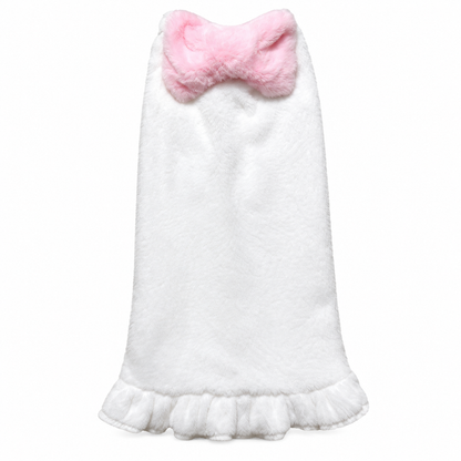 2 pares de polainas blancas con lazos rosados — D1