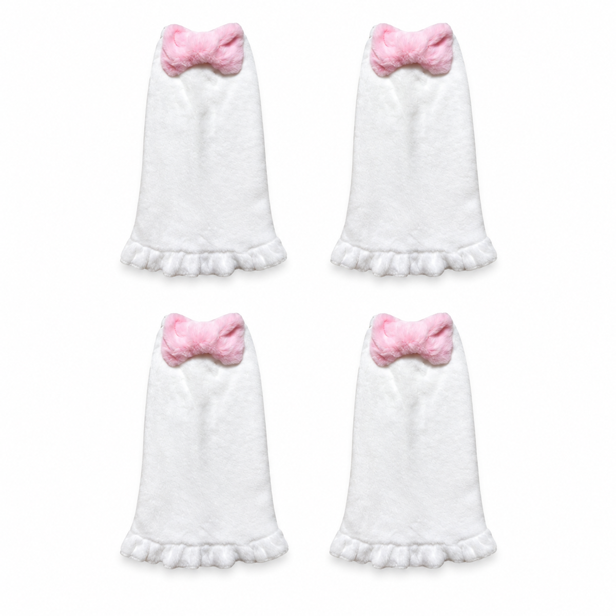 2 pares de polainas blancas con lazos rosados — P2