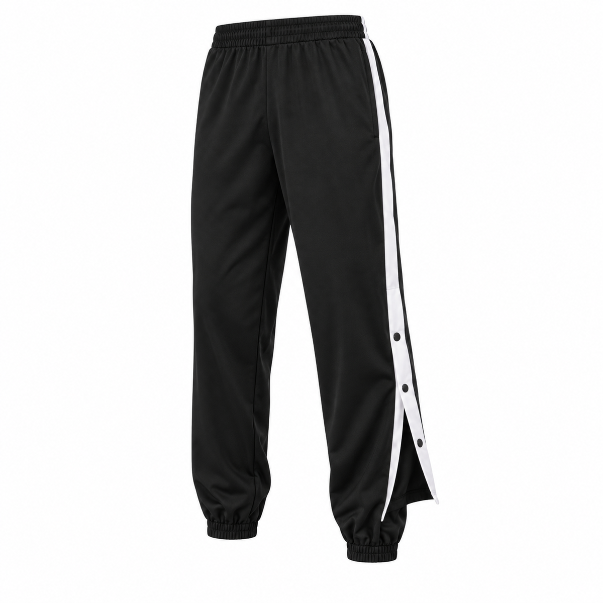 2 pantalones negros con botones laterales — D1