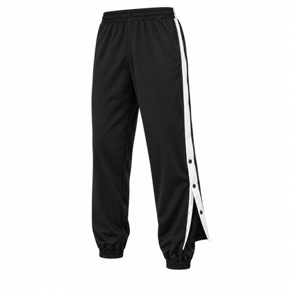 2 pantalones negros con botones laterales — D1