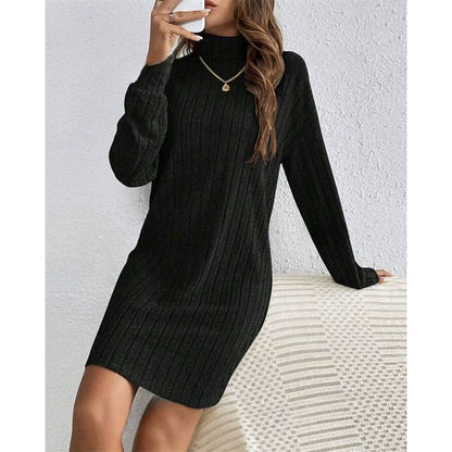Vestido de punto acanalado y cuello alto · imagen 2