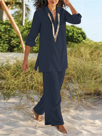Conjunto de blusa y pantalón amplio · 2 piezas · imagen 2