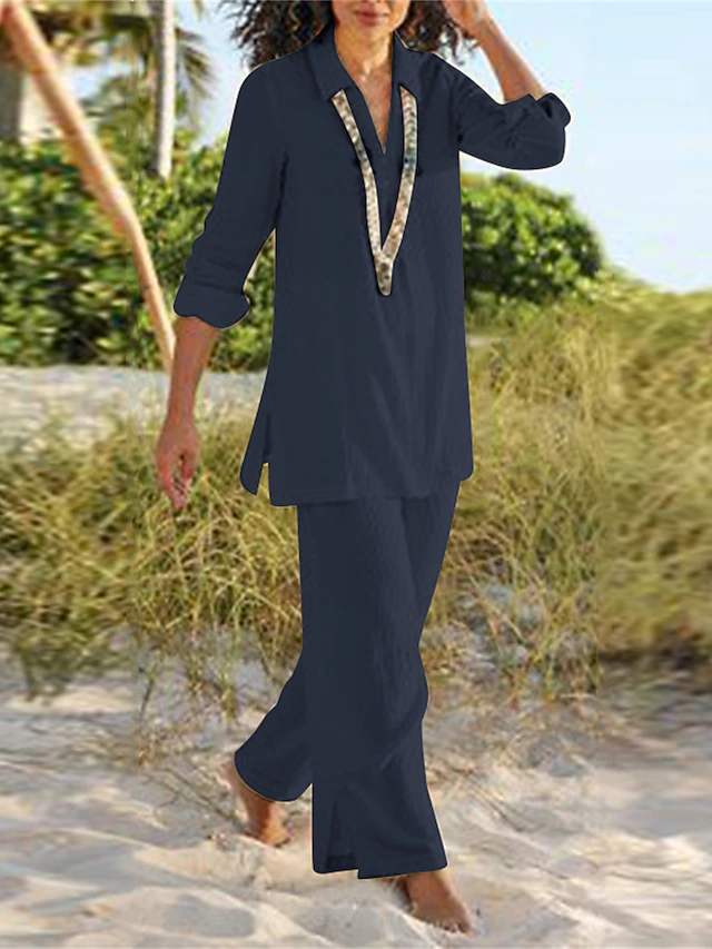 Conjunto de blusa y pantalón amplio · 2 piezas · imagen 2