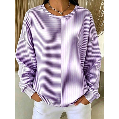 Polera holgada de rayas y cuello redondo · imagen 2