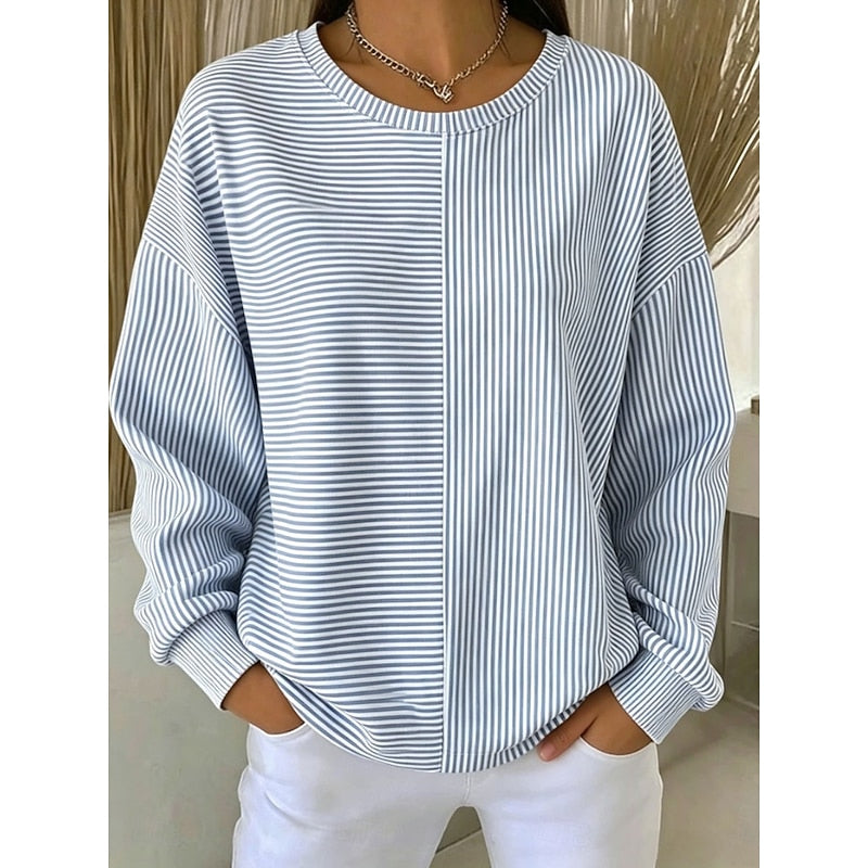 Polera holgada de rayas y cuello redondo · imagen 4