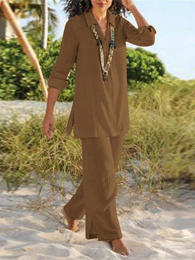 Conjunto de blusa y pantalón amplio · 2 piezas · imagen 1