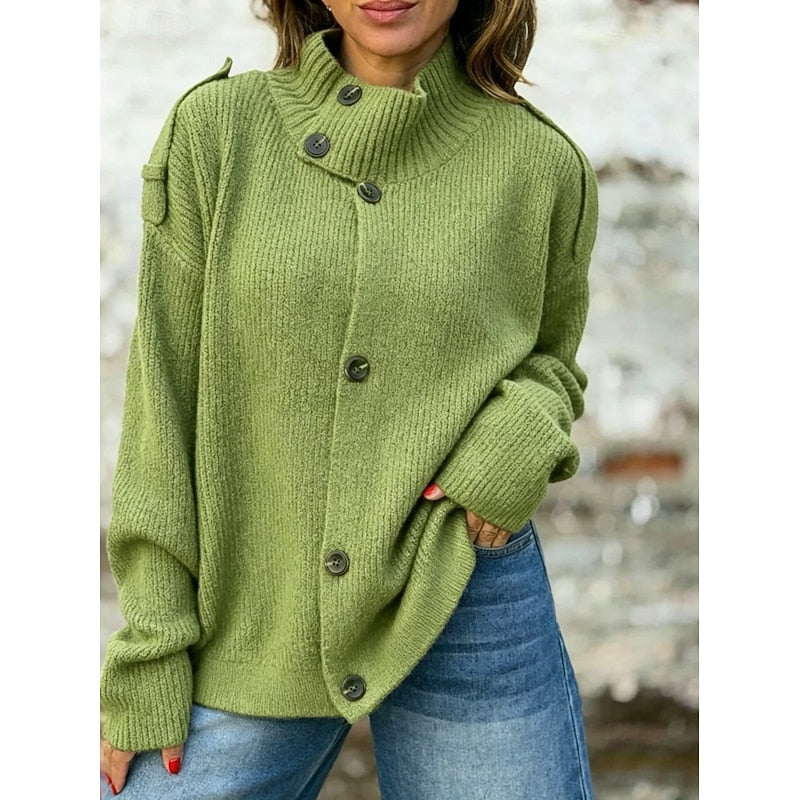 Cárdigan de cuello alto con botones diagonales · imagen 2